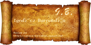 Ignácz Barnabás névjegykártya