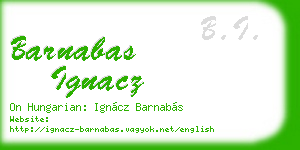barnabas ignacz business card