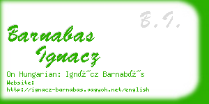 barnabas ignacz business card